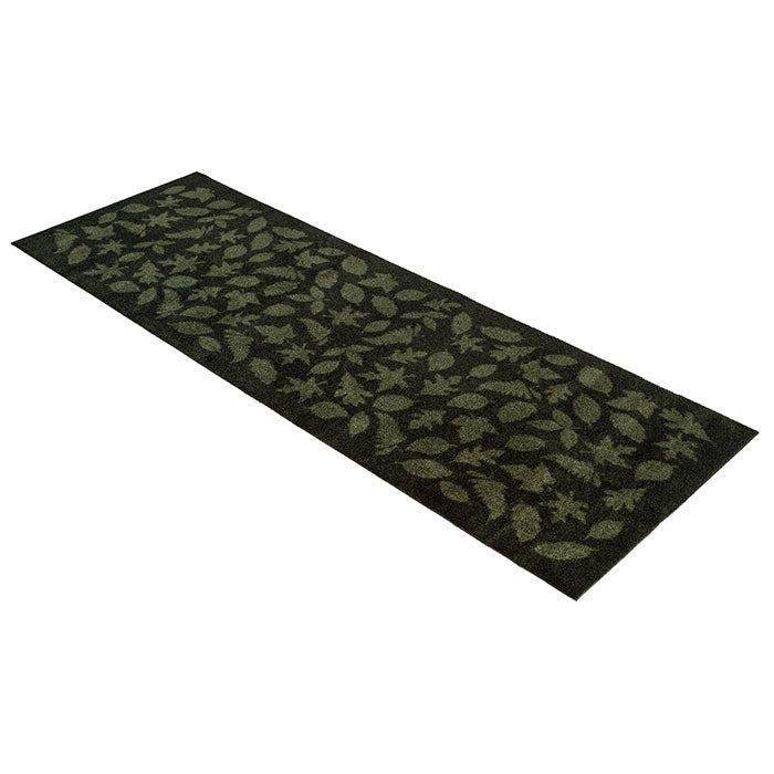 -50%  - FUßMATTE 67 x 200 CM - LEAVES DARK GREEN