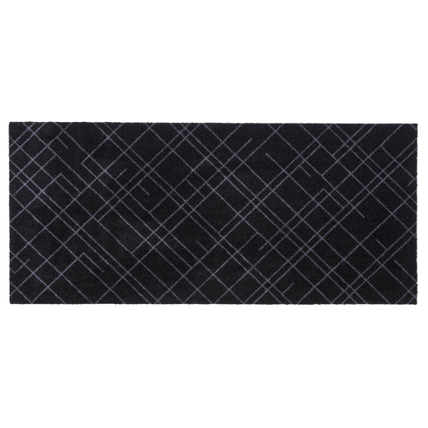 FUßMATTE 67 x 150 CM - LINES SCHWARZ/GRAU