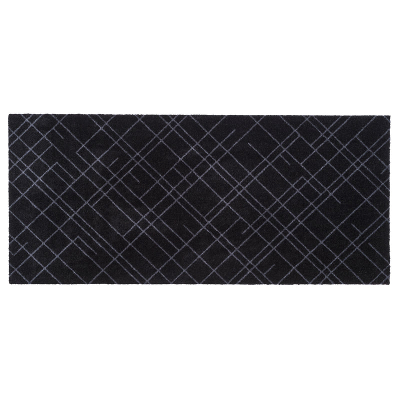 FUßMATTE 67 x 150 CM - LINES SCHWARZ/GRAU