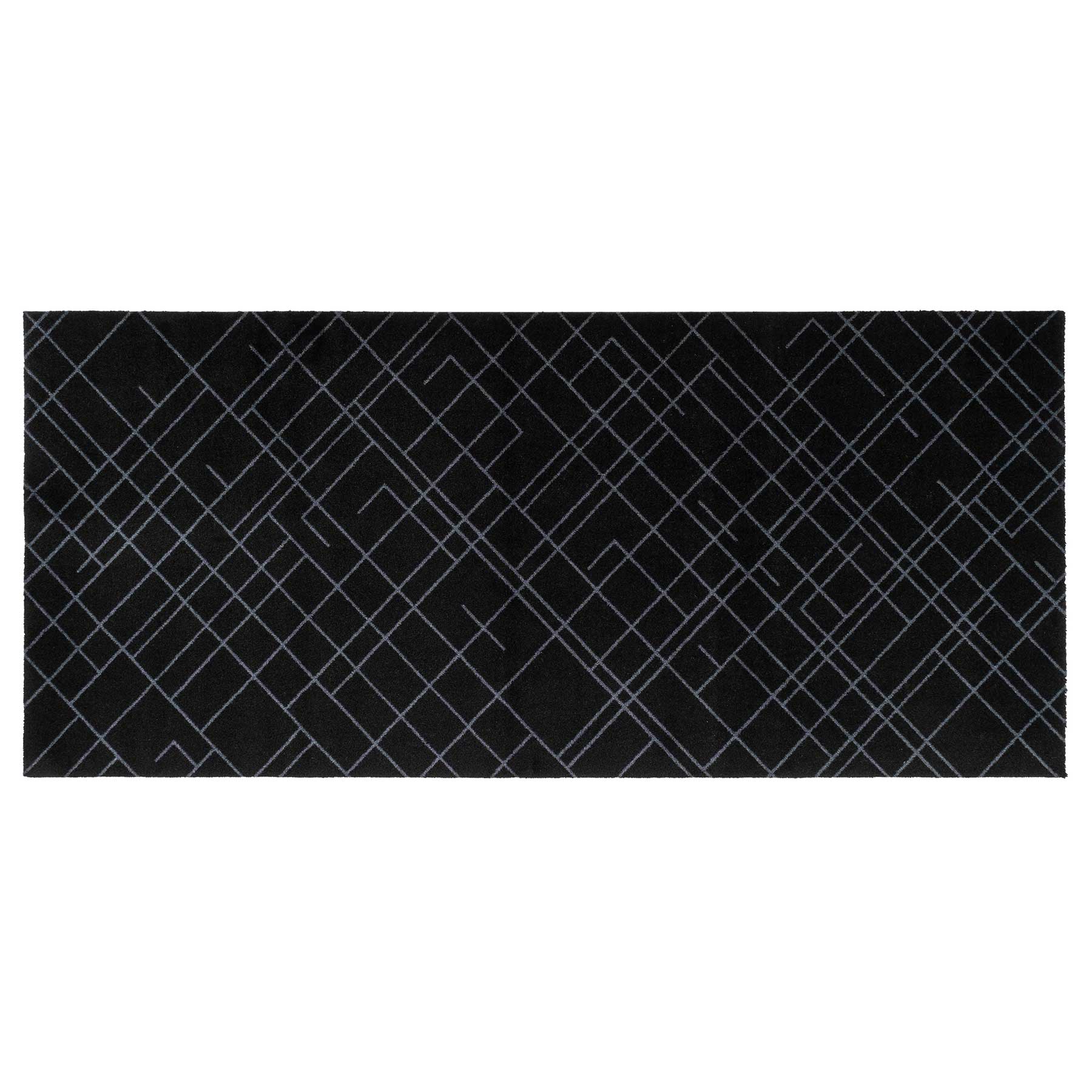 -50%  - FUßMATTE 90 x 200 CM - LINES SCHWARZ/GRAU