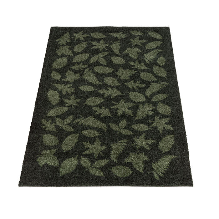 FUßMATTE 67 x 120 CM - LEAVES/DARK GREEN