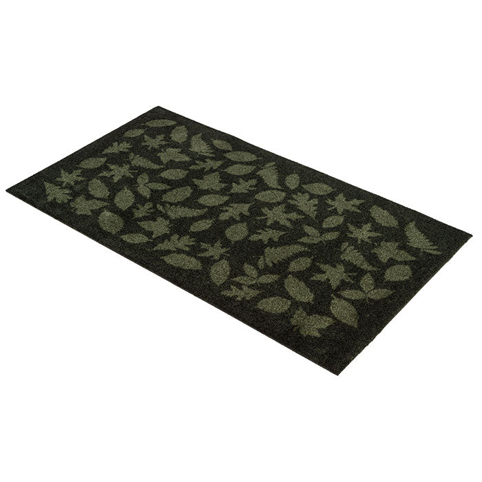 FUßMATTE 67 x 120 CM - LEAVES/DARK GREEN