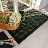 FUßMATTE 67 x 120 CM - LEAVES/DARK GREEN