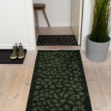 FUßMATTE 67 x 120 CM - LEAVES/DARK GREEN