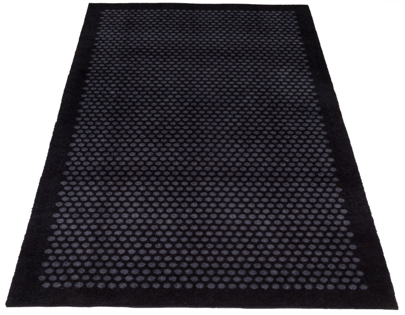 FUßMATTE 90 x 200 CM - DOT SCHWARZ/GRAU