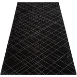 FUßMATTE 90 x 200 CM - LINES SCHWARZ/GRAU