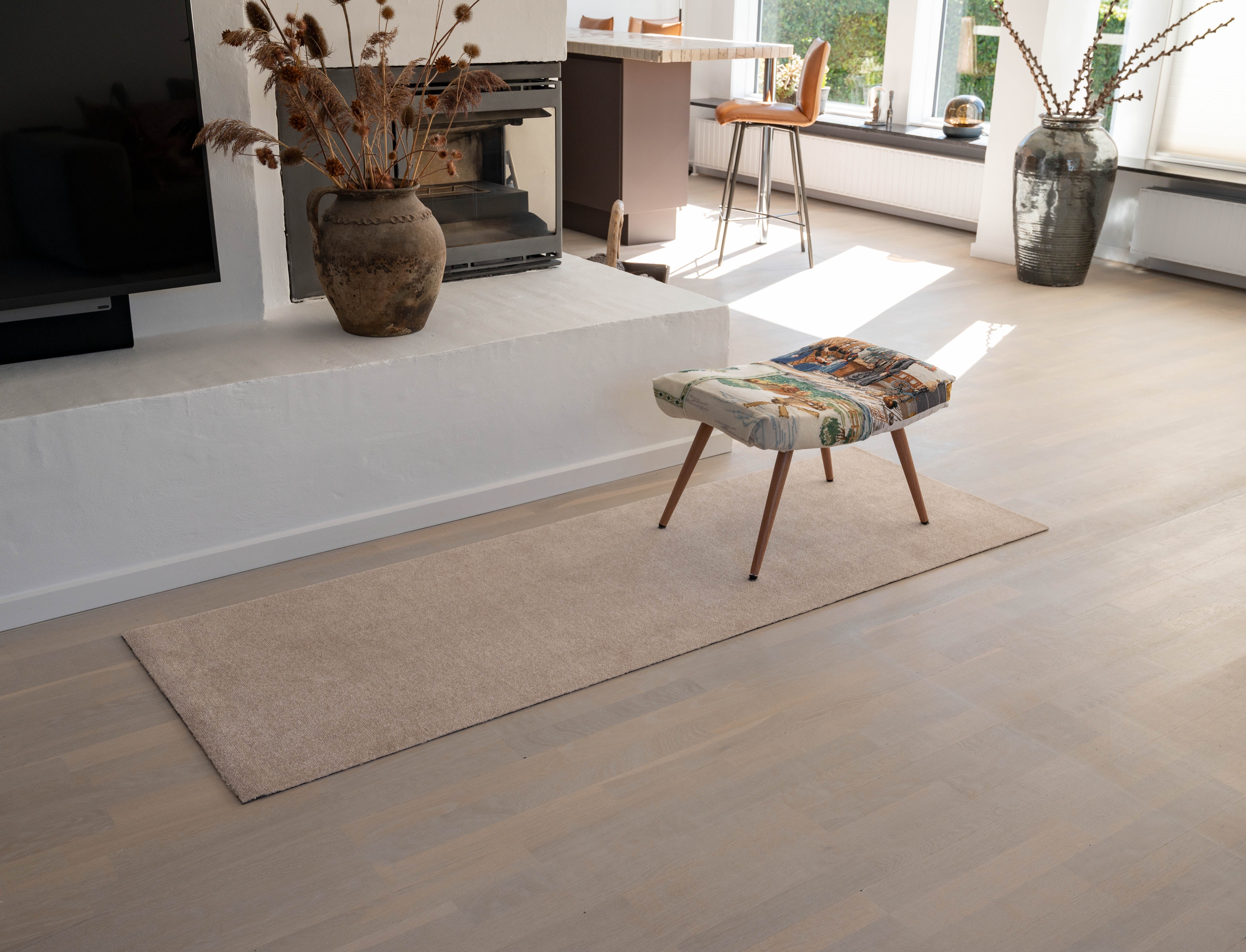 TEPPICH 67 x 250 CM - UNICOLOR IVORY