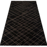 FUßMATTE 90 x 200 CM - LINES SCHWARZ/SAND